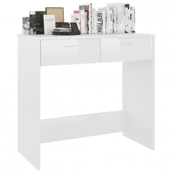 Bureau Blanc brillant 80x40x75 cm Aggloméré