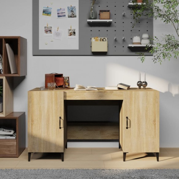 Bureau Chêne sonoma 140x50x75 cm Bois d'ingénierie