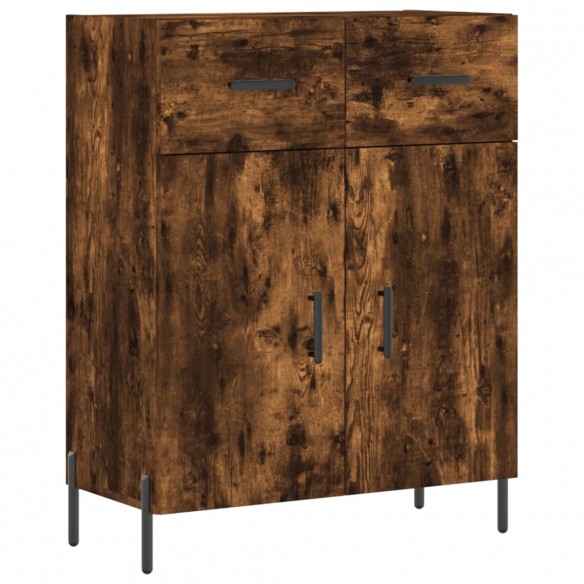 Buffet haut Chêne fumé 69,5x34x180 cm Bois d'ingénierie