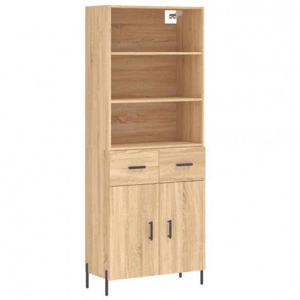 Buffet haut Chêne sonoma 69,5x34x180 cm Bois d'ingénierie