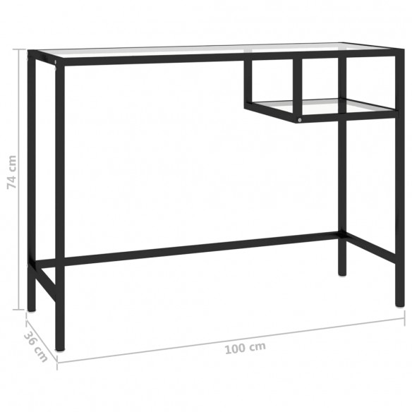 Bureau d'ordinateur Transparent 100x36x74 cm Verre