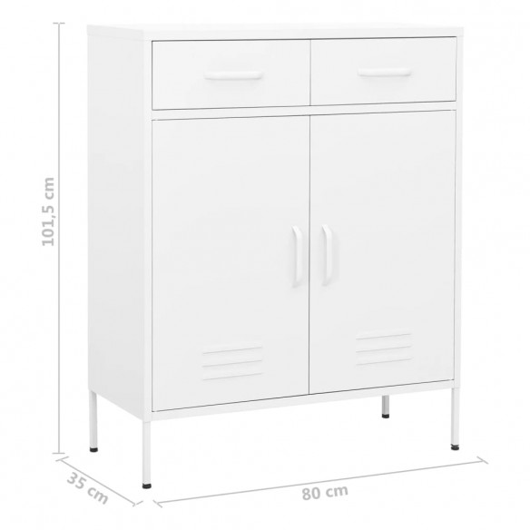 Armoire de rangement Blanc 80x35x101,5 cm Acier