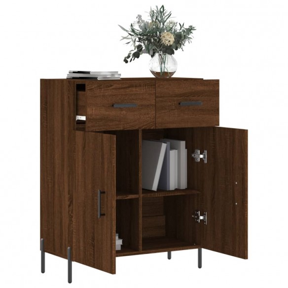 Buffet chêne marron 69,5x34x90 cm bois d'ingénierie