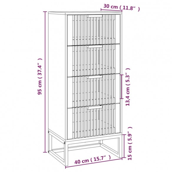 Buffet haut 40x30x95 cm bois d'ingénierie