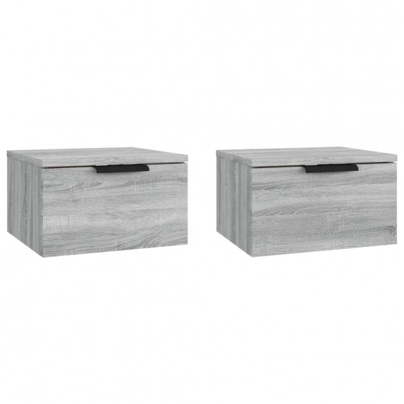 Tables de chevet murales 2 pcs Sonoma gris 34x30x20 cm