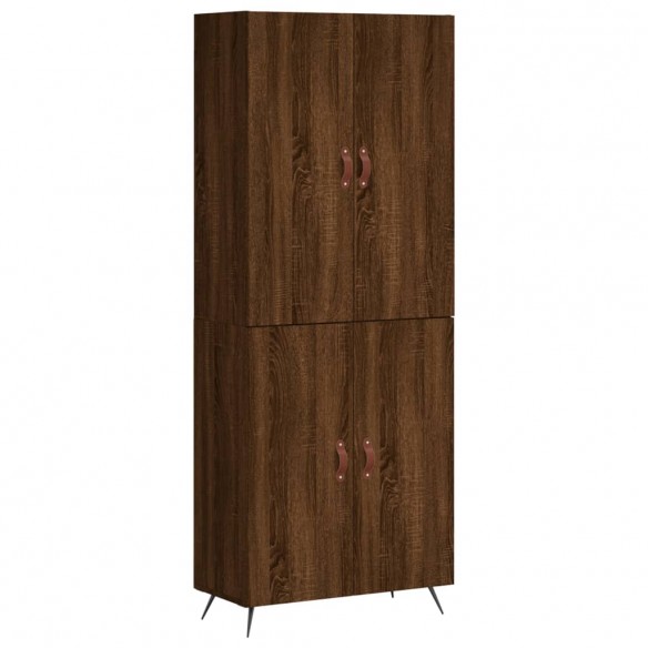 Buffet haut Chêne marron 69,5x34x180 cm Bois d'ingénierie