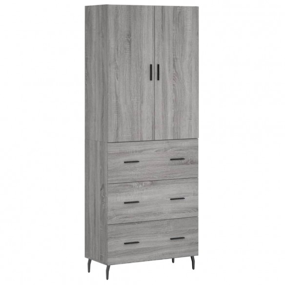 Buffet haut Sonoma gris 69,5x34x180 cm Bois d'ingénierie