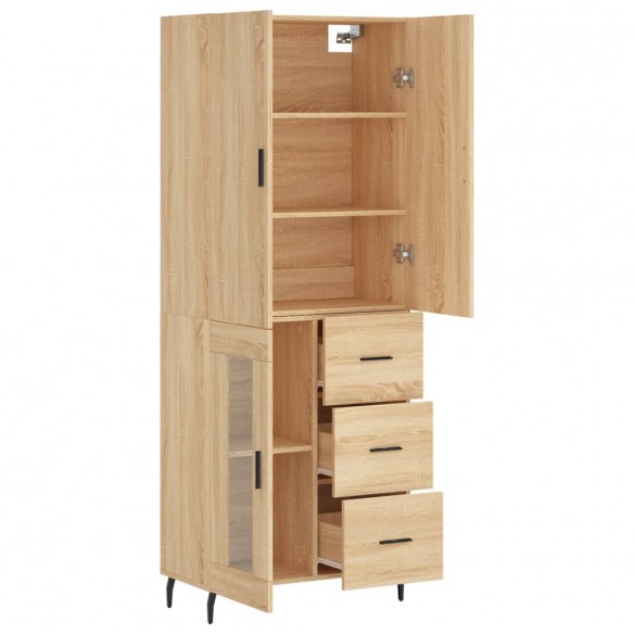 Buffet haut Chêne sonoma 69,5x34x180 cm Bois d'ingénierie