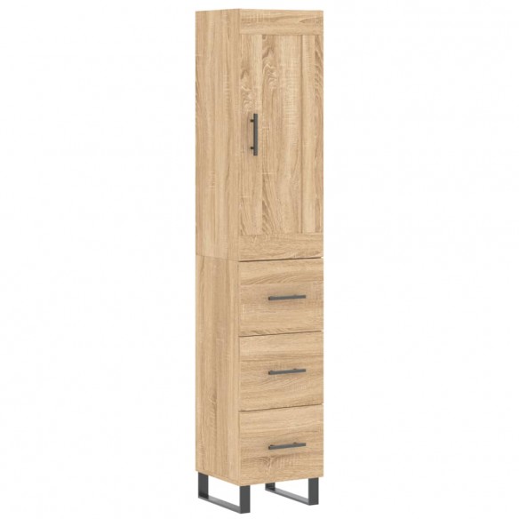 Buffet haut Chêne sonoma 34,5x34x180 cm Bois d'ingénierie