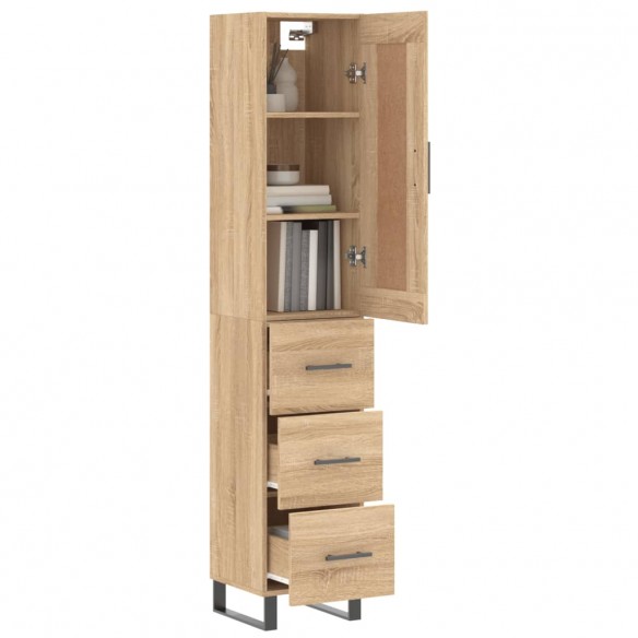 Buffet haut Chêne sonoma 34,5x34x180 cm Bois d'ingénierie