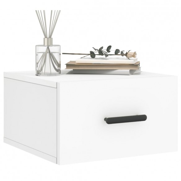 Table de chevet murale blanc 35x35x20 cm