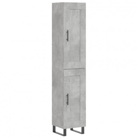 Buffet haut Gris béton 34,5x34x180 cm Bois d'ingénierie