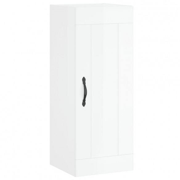 Armoire murale blanc brillant 34,5x34x90 cm bois d'ingénierie