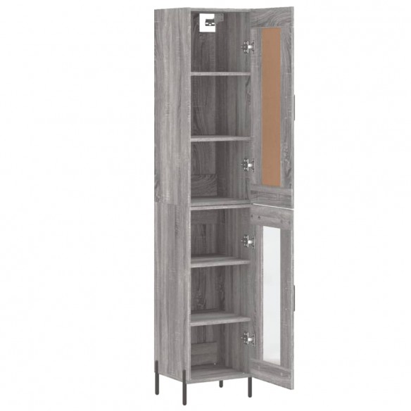 Buffet haut Sonoma gris 34,5x34x180 cm Bois d'ingénierie