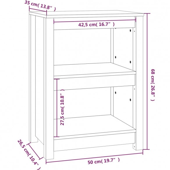 Bibliothèque Marron miel 50x35x68 cm Bois de pin massif