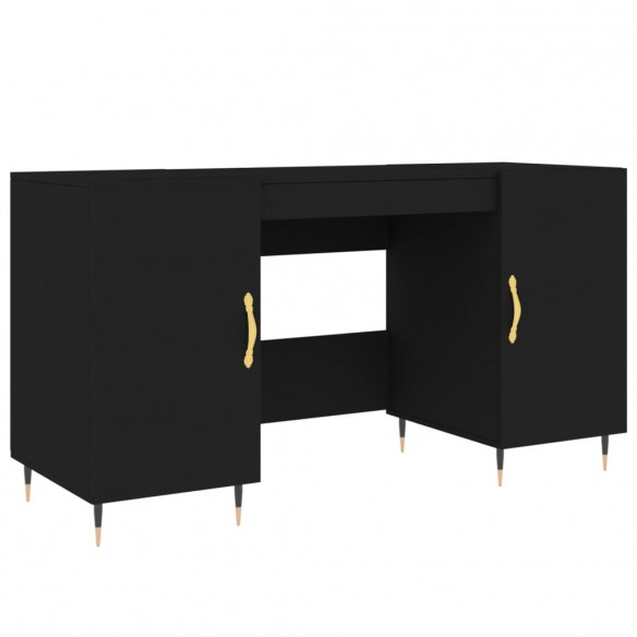 Bureau noir 140x50x75 cm bois d'ingénierie