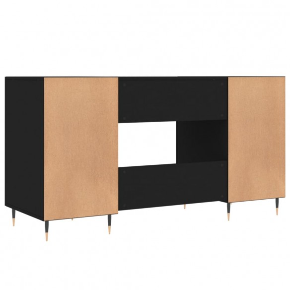 Bureau noir 140x50x75 cm bois d'ingénierie