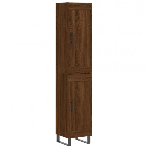 Buffet haut Chêne marron 34,5x34x180 cm Bois d'ingénierie