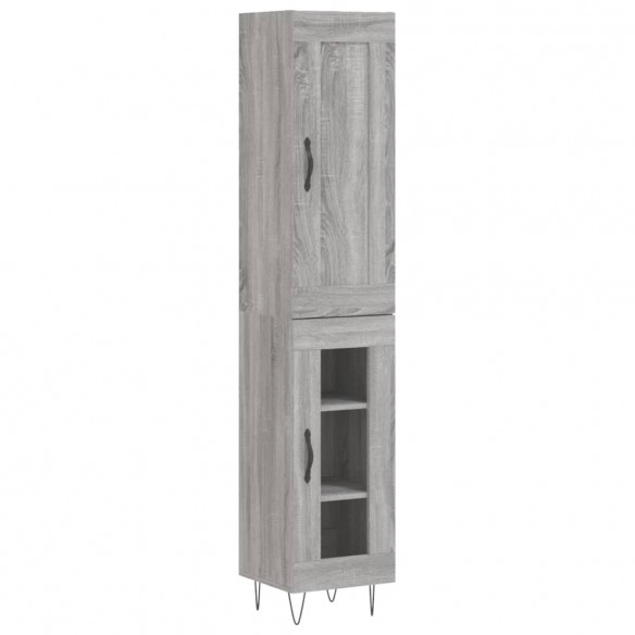 Buffet haut Sonoma gris 34,5x34x180 cm Bois d'ingénierie