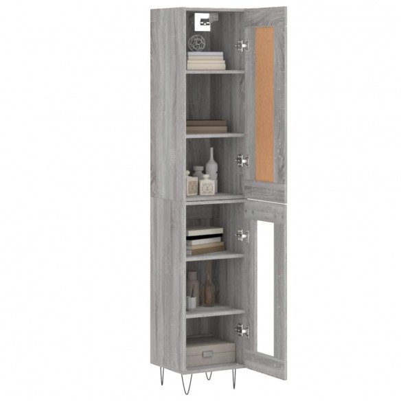 Buffet haut Sonoma gris 34,5x34x180 cm Bois d'ingénierie