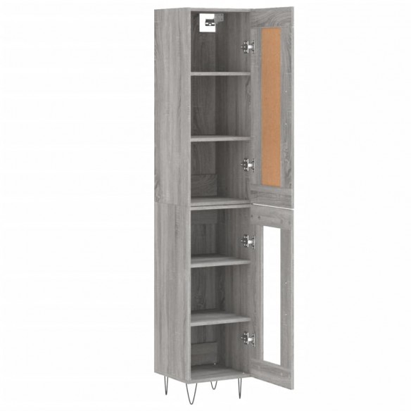 Buffet haut Sonoma gris 34,5x34x180 cm Bois d'ingénierie