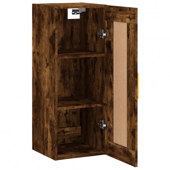 Armoire murale chêne fumé 34,5x34x90 cm bois d'ingénierie