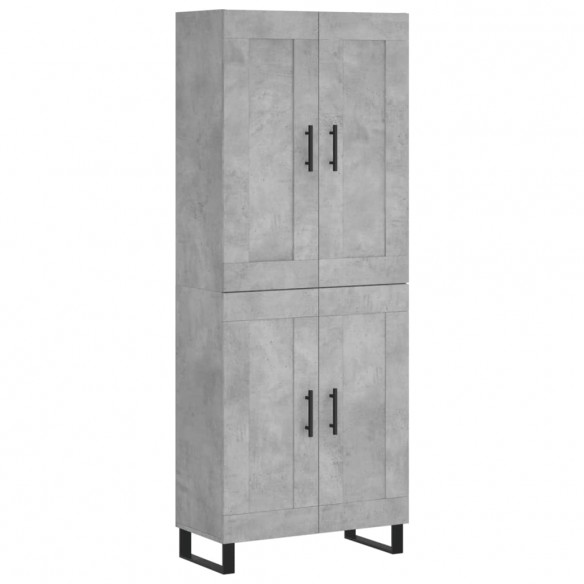 Buffet haut Gris béton 69,5x34x180 cm Bois d'ingénierie