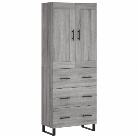 Buffet haut Sonoma gris 69,5x34x180 cm Bois d'ingénierie