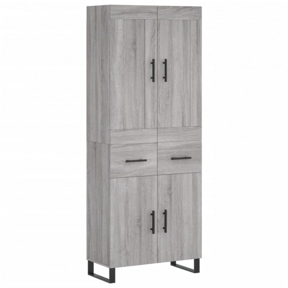 Buffet haut Sonoma gris 69,5x34x180 cm Bois d'ingénierie