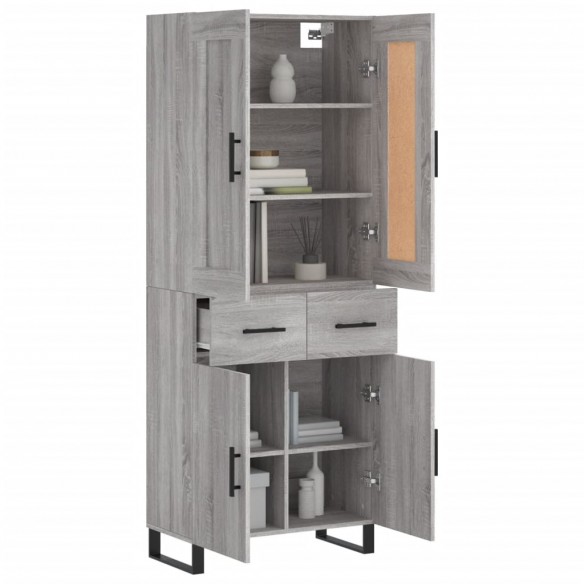 Buffet haut Sonoma gris 69,5x34x180 cm Bois d'ingénierie