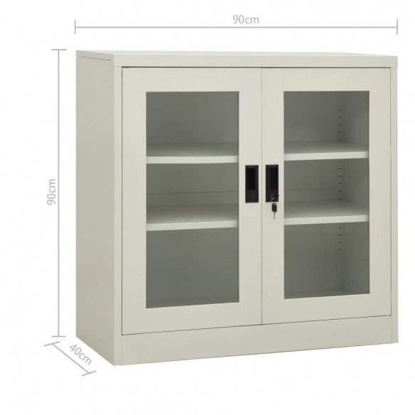 Armoire de bureau et jardinière Gris clair 90x40x113 cm Acier