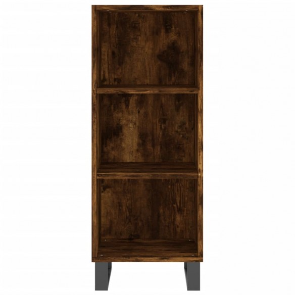 Buffet haut Chêne fumé 34,5x34x180 cm Bois d'ingénierie