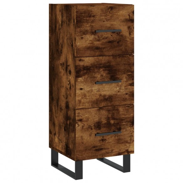 Buffet haut Chêne fumé 34,5x34x180 cm Bois d'ingénierie