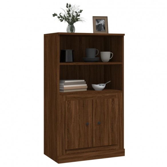 Buffet haut chêne marron 60x35,5x103,5 cm bois d'ingénierie