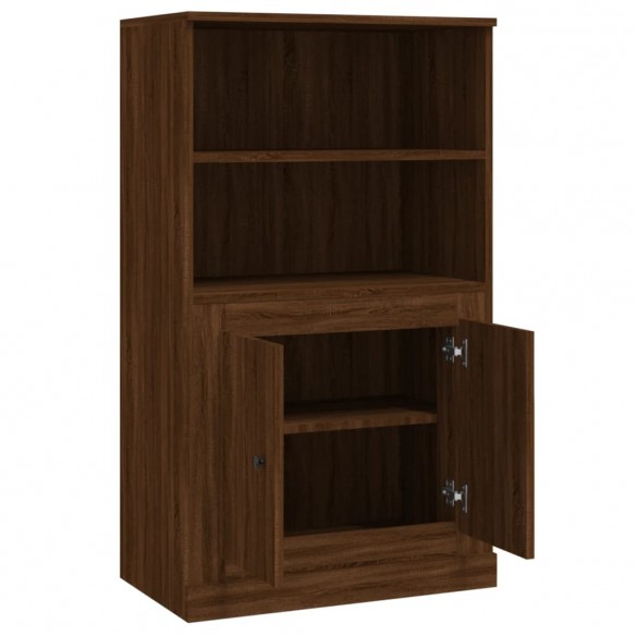 Buffet haut chêne marron 60x35,5x103,5 cm bois d'ingénierie