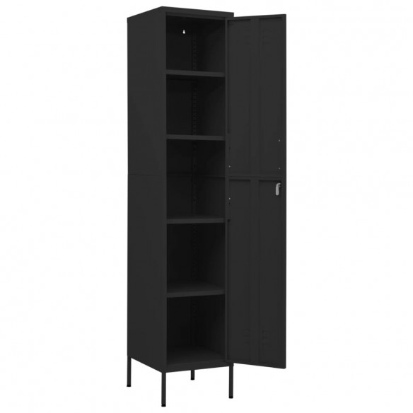 Armoire à casiers Noir 35x46x180 cm Acier