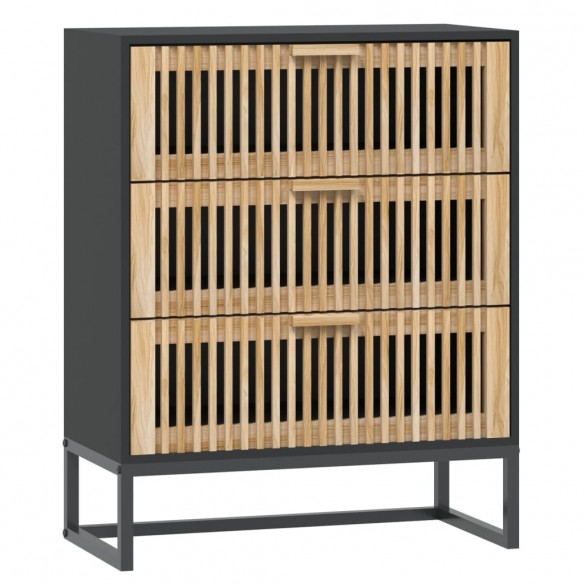 Buffet noir 60x30x75 cm bois d'ingénierie