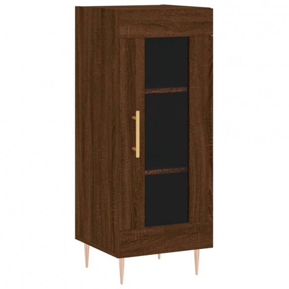 Buffet haut chêne marron 34,5x34x180 cm bois d'ingénierie