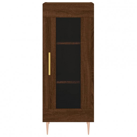 Buffet haut chêne marron 34,5x34x180 cm bois d'ingénierie