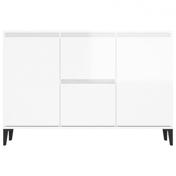 Buffet Blanc brillant 104x35x70 cm Aggloméré