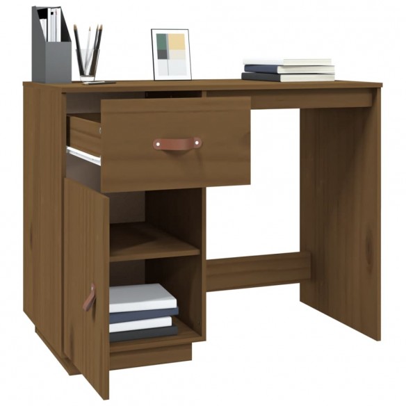 Bureau Marron miel 95x50x75 cm Bois massif de pin