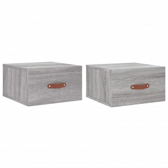 Tables de chevet murales 2 pcs sonoma gris 35x35x20 cm