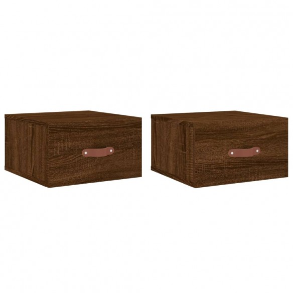 Tables de chevet murales 2 pcs chêne marron 35x35x20 cm