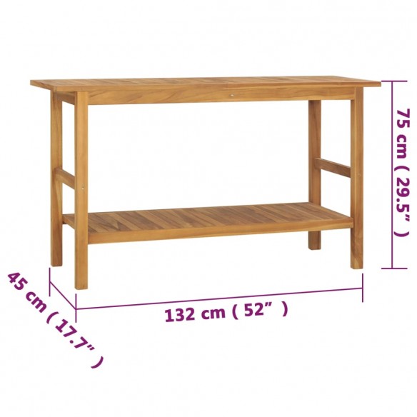 Meuble de salle de bain Bois de teck solide 132x45x75 cm