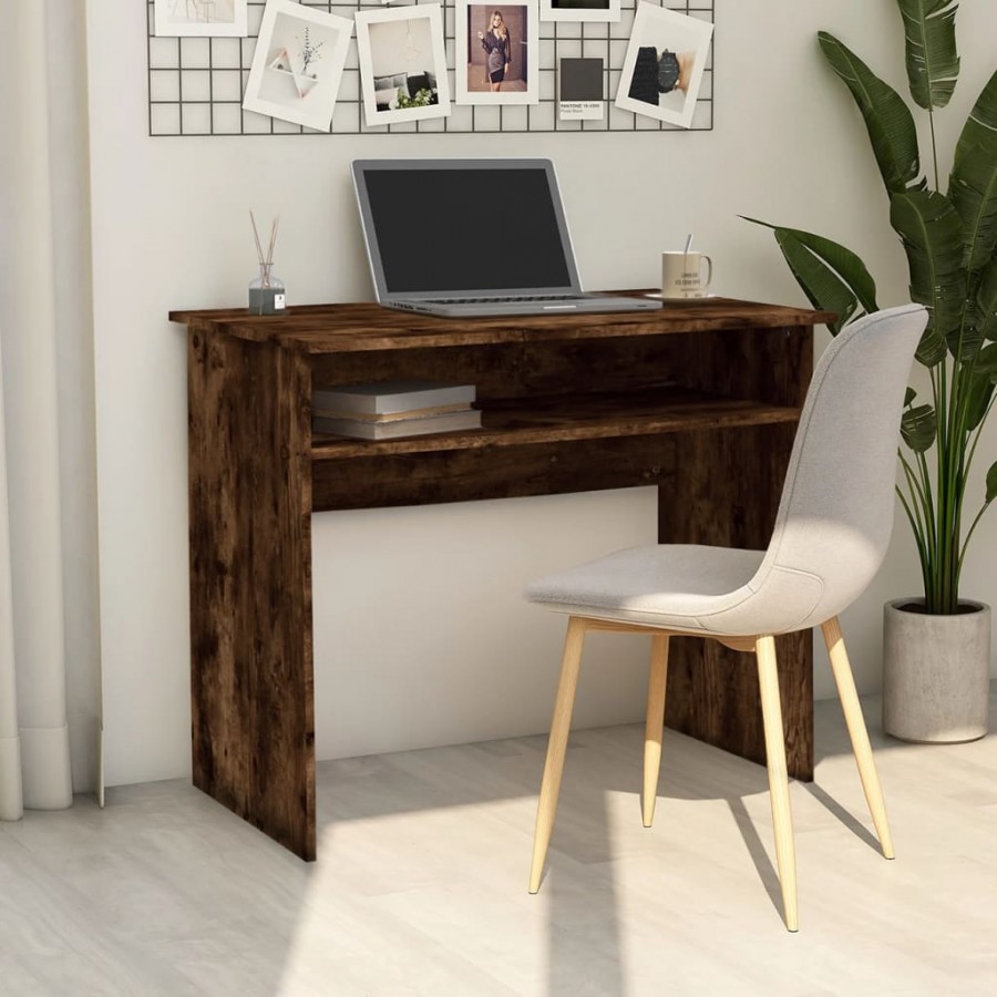 Bureau Chêne fumé 90x50x74 cm Bois d'ingénierie