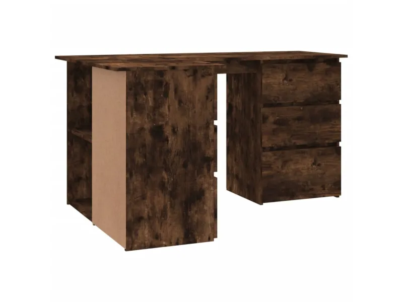 Bureau d'angle Chêne fumé 145x100x76 cm 