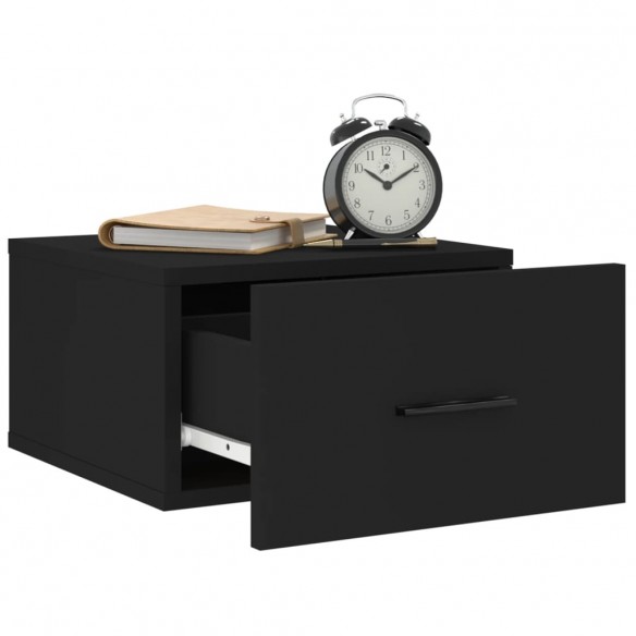 Tables de chevet murales 2 pcs noir 35x35x20 cm