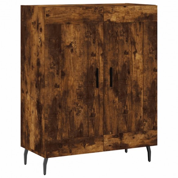 Buffet haut Chêne fumé 69,5x34x180 cm Bois d'ingénierie