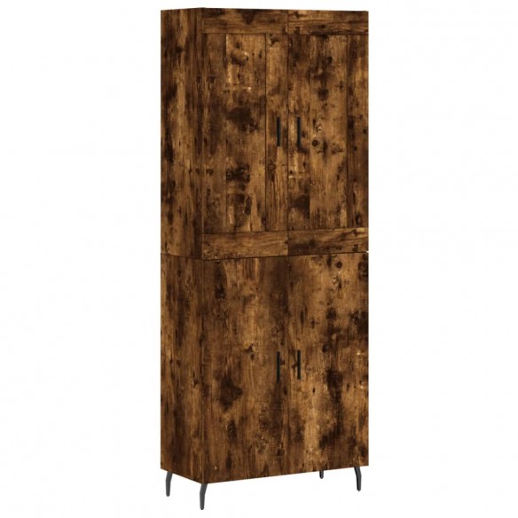 Buffet haut Chêne fumé 69,5x34x180 cm Bois d'ingénierie