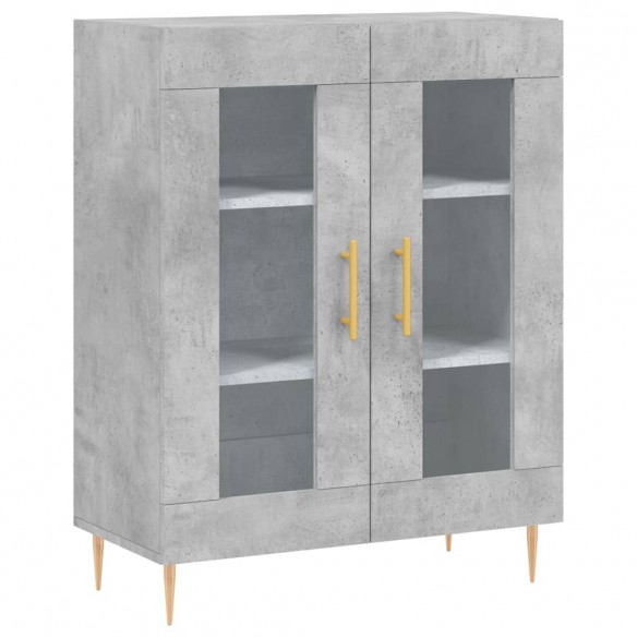 Buffet haut Gris béton 69,5x34x180 cm Bois d'ingénierie